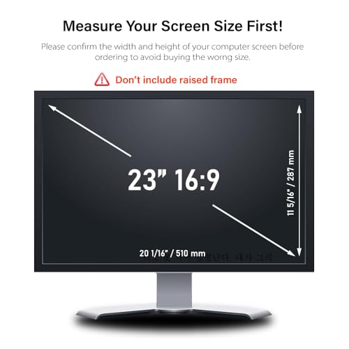 WELINC 23 Inch - 16:9 Aspect Ratio - Computer Privacy Screen Filter for Widescreen Monitor - Anti-Glare - Anti-Scratch Protector Film - Protects Your Eyes from Harmful Glare and Blue Light - Image 3