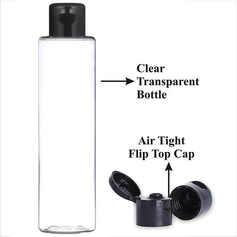 Thinqkart Select 200ml Empty Clear Round Bottle with Black Flip Top Cap,Multipurpose Reusable Container for Hair Oils, Shampoo, Conditioner, Lotion, Medicated Oil and Sanitizer (PACK OF 25) - Image 3
