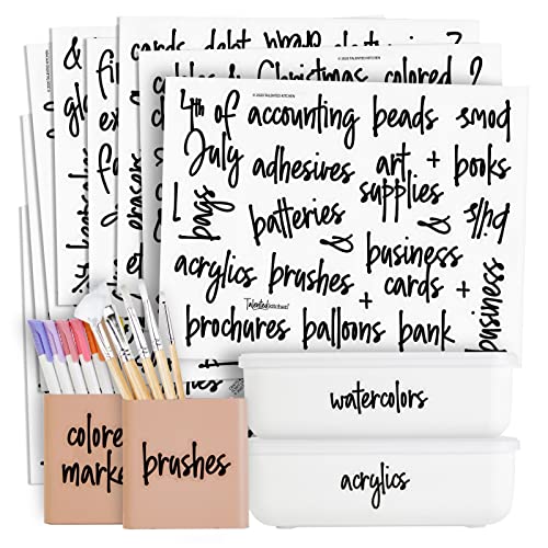 Talented Kitchen Office & Craft Stickers - 212 Pack, Black Water-Resistant Vinyl - Home & Office Organization - Classroom & School Supplies - Image 1