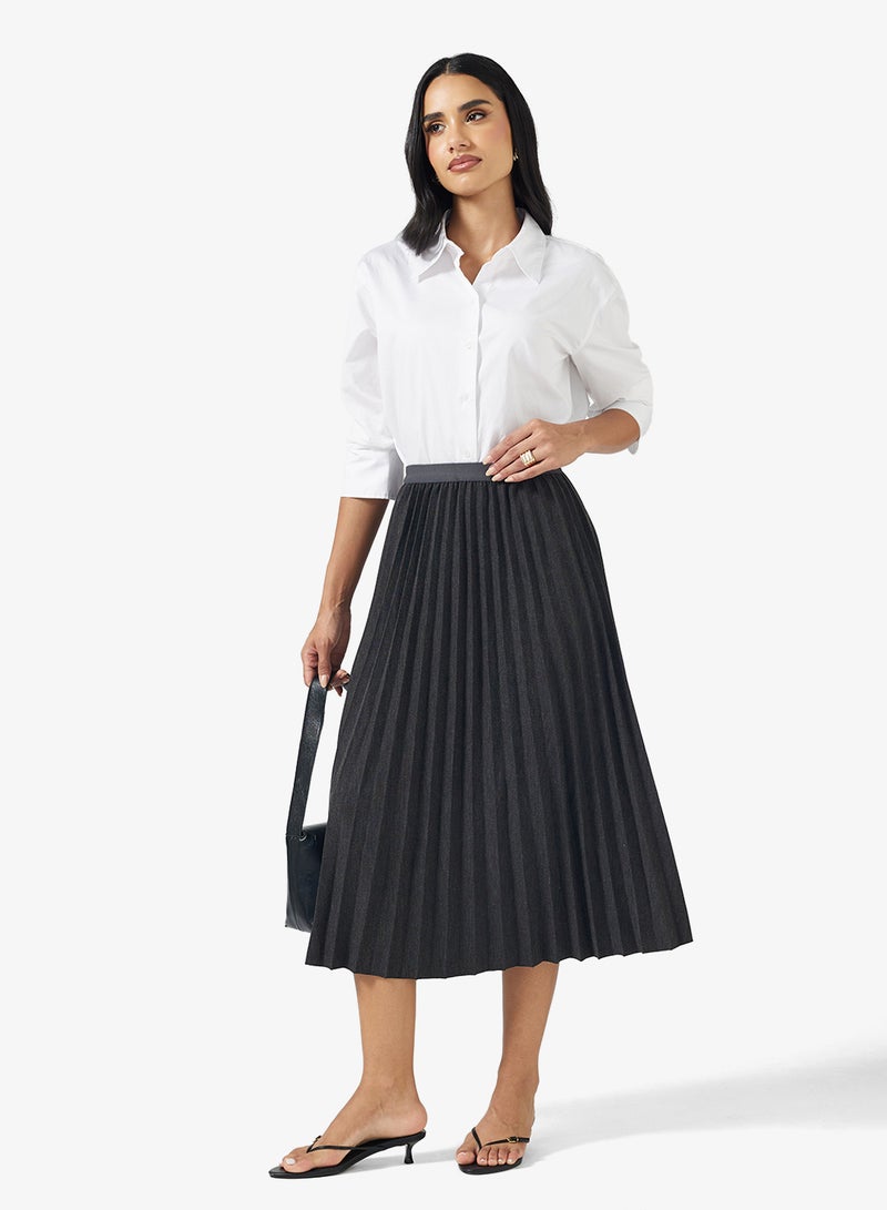 جينجر تنورة ميدي مطوية - Image 2