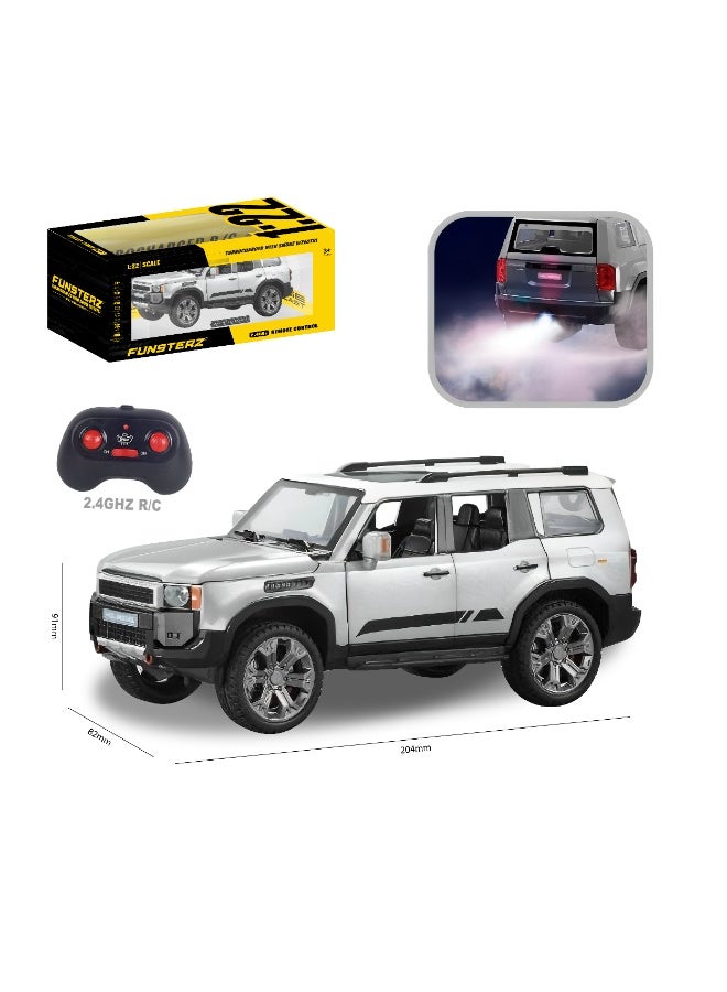 فونسترز سيارة تويوتا برادو من فنسترز بمقياس 1:22 للتحكم عن بُعد - هيكل معدني برذاذ ضبابي مع أضواء LED وبطارية قابلة لإعادة الشحن وقيادة كاملة الوظائف - نموذج واقعي مصبوب للطرق الوعرة - Image 4