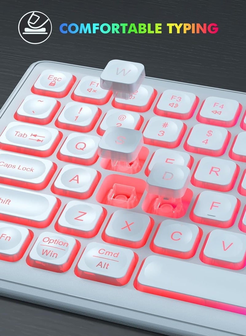 General Backlit 2.4G Wireless Keyboard and Mouse Combo Rechargeable for Office Home, USB ChargingFull Size Ergonomic Tilt Angle Keyboard with Mouse for Mac OS, for Windows  - Image 4