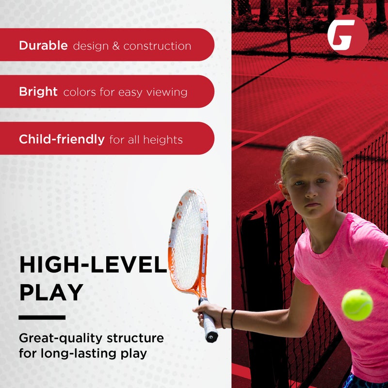 GAMMA Sports Junior Tennis Racquet: Quick Kids 21 Inch Tennis Racket - Prestrung Youth Tennis Racquets for Boys and Girls - 93 Inch Head Size - Red - Image 5