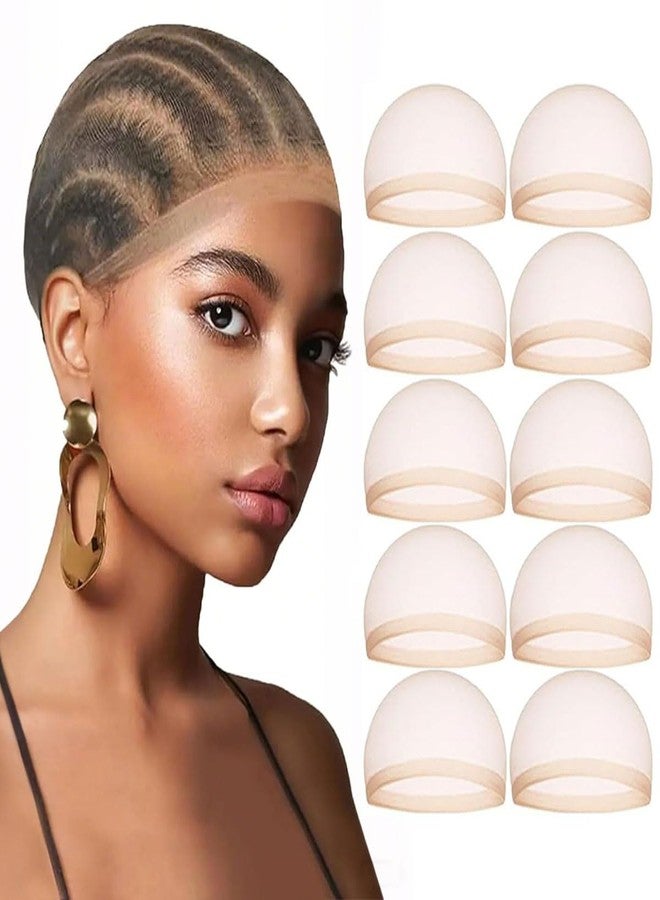 mscoco 10 Pieces Wig Caps for Women HD Wig Cap for Lace Front Wig Bald Cap for Wigs Stocking Caps for Wigs - Image 1
