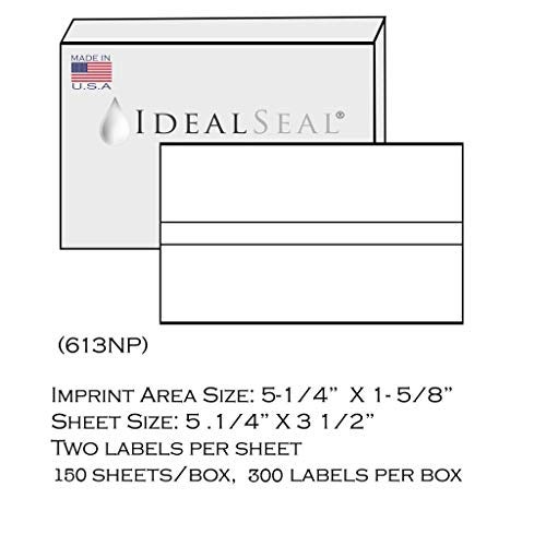 IDEALSEAL Bright White Box of 300 Double Postage Meter Tapes 5 1/4 x 3 1/2 Compatible Replacement for PB 612-0, 612-7, 612-9 & 620-9 Postage Meter Tape 05204 Two Labels Per Sheet - Image 2