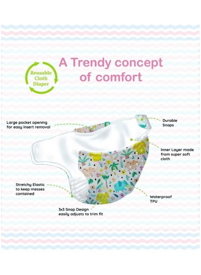 Bumtum Baby Printed Cloth Diaper Free Size  Multicolor - Image 4