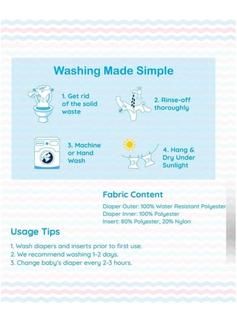 Bumtum Baby Printed Cloth Diaper Free Size  Multicolor - Image 5