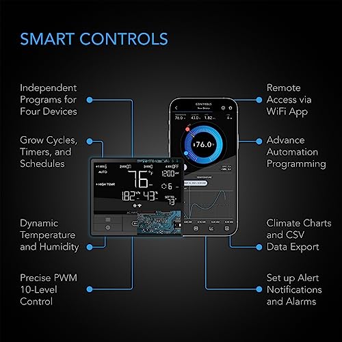AC Infinity AIRLIFT T10, Shutter Exhaust Fan 10" with WiFi Temperature Humidity Controller, EC-Motor Wall Mount Ventilation and Cooling for Sheds, Attics, Workshops, and Greenhouses - Image 3