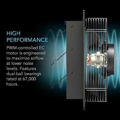 AC Infinity AIRLIFT T10, Shutter Exhaust Fan 10" with WiFi Temperature Humidity Controller, EC-Motor Wall Mount Ventilation and Cooling for Sheds, Attics, Workshops, and Greenhouses - Image 4