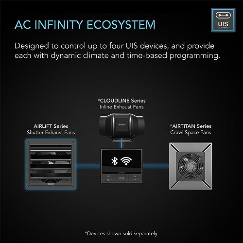 AC Infinity AIRLIFT T10, Shutter Exhaust Fan 10" with WiFi Temperature Humidity Controller, EC-Motor Wall Mount Ventilation and Cooling for Sheds, Attics, Workshops, and Greenhouses - Image 5