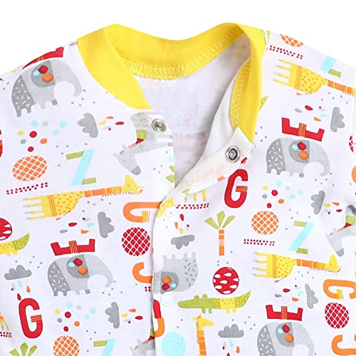 EIO 100% Cotton Hooded Baby Rompers Combo Pack of 3 | Hooded Sleepsuit/Jumpsuit/Night Suit for Newborn Boys & Girls | Infant Bodysuit with Titch Buttons | Soft & Breathable Sleepwear - Image 4