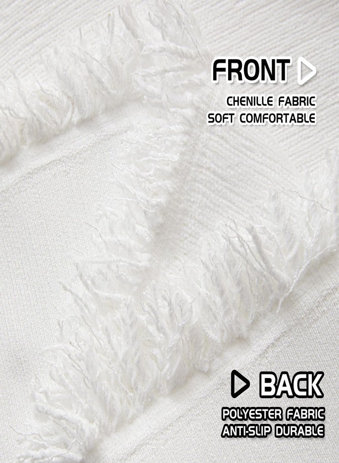 MEETSKY White Couch Cover - Chenille Slipcover for Sectional Sofas - Washable, Thick Soft Fabric Cover for Dogs & Pets - Decorative Protector - 71" x 118" - Image 5