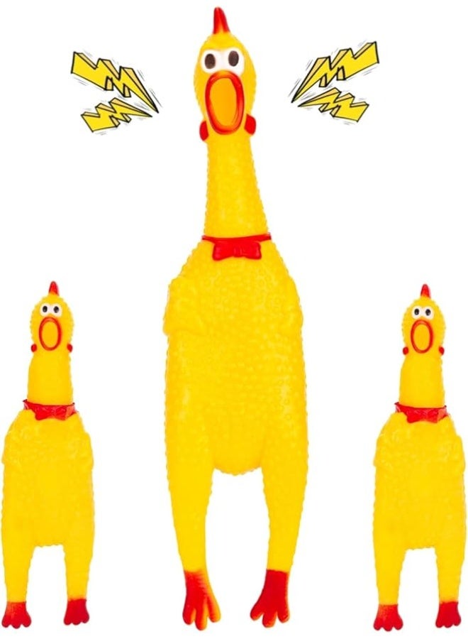 amazing.EGP AmazingEGP | Rubber Squeaky Chicken Toy, Yellow, Novelty Squeeze Toy for Pets, Dogs, Stress Relief and Interactive Play (BIG_36cm) - Image 1
