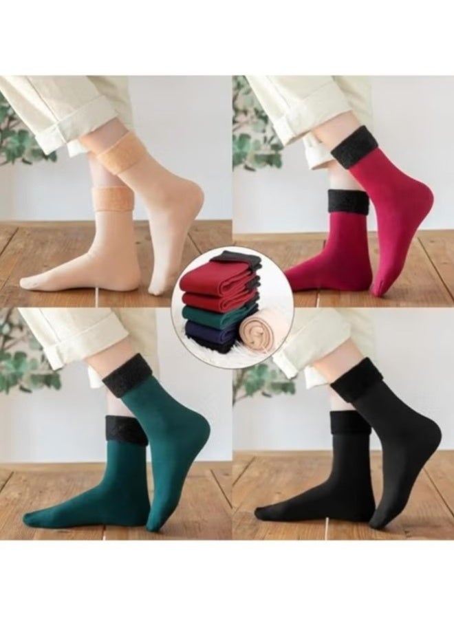جوي شيك مجموعه جوارب نسائيه شتويه سميكة ودافئة للغاية مناسبه للجري والمشي واللياقة البدنيه مكونه من 4 أزواج - Image 2