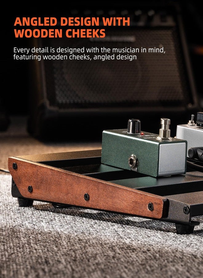 LEKATO Pedal board, Guitar Pedal Board with Built-in Power Supply, 15.5x11x2" 2.1LB, Aluminium Alloy Powered PedalBoard with Carry Bag, Pedal Cables, Adhesive Hookside Tape - Image 5