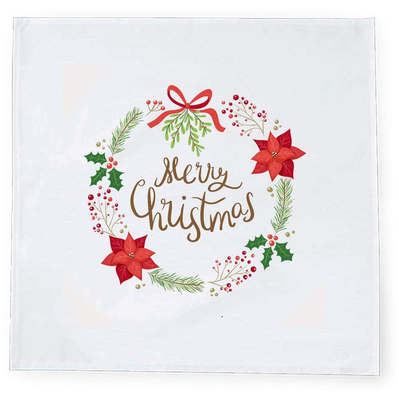 Khakee 6 Pcs Christmas Theme Tafta Silk Table Napkins 10x 10 for Xmas Decoration Christmas OrnamentsChristmas Gift npxmas216P - Image 2