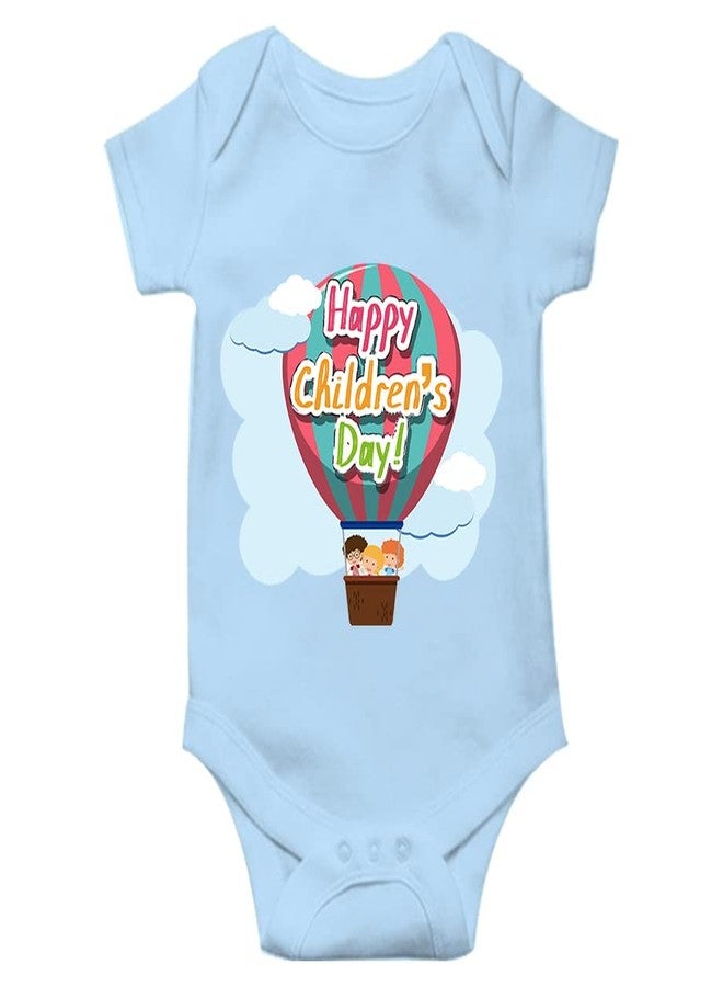 Mott2 Children's Day Special Unisex Baby Romper - Happy Children's Day 11 (Blue, 9-12 Months) - Image 1