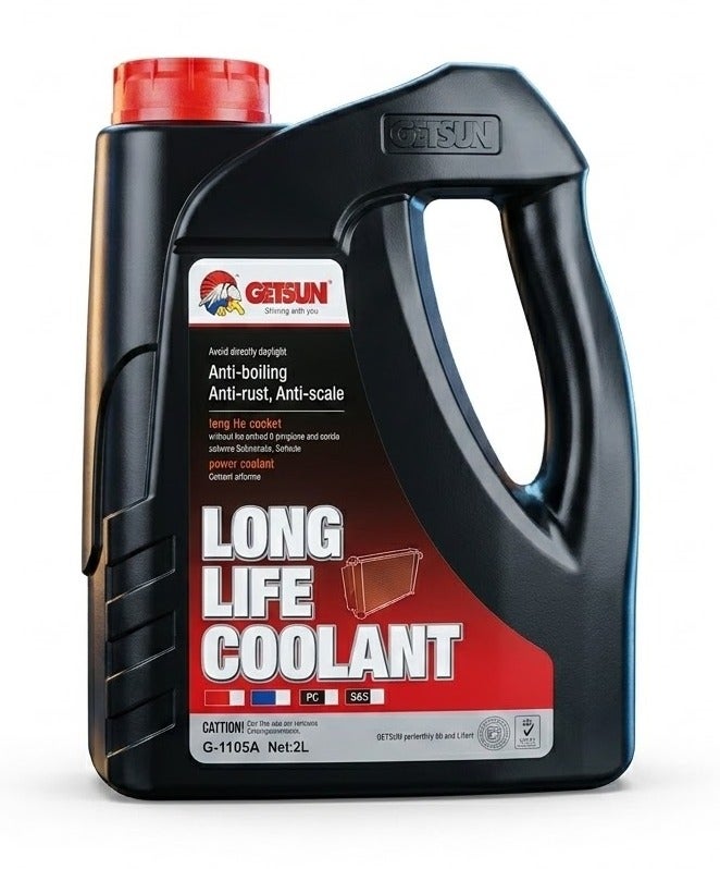 GETSUN Long Life Coolant G-1105A 2L – Anti-Rust, Anti-Scale & Anti-Boiling Radiator Coolant for Car Engine Cooling System | Red - Image 1