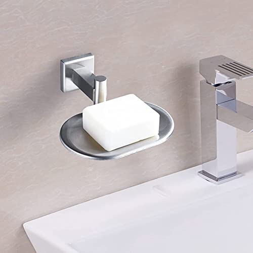 Leyden Bathroom Toilet Soap Dish, Silver Soap Holder for Shower Stainless Steel Wall Mount Brushed Nickel Finish Rustproof - Image 2