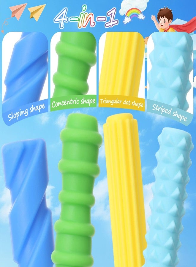 Affrolling 12 Pack Textured Silicone Pencil Grip for Adults Fidget Sensory Gifts ADHD Anxiety Focus Stress Relief Handwriting Pencil Sleeve Easter Basket Filler Gifts(Classic) - Image 3