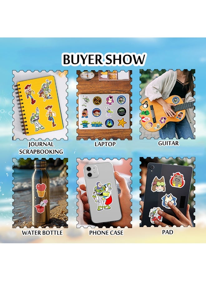 50Pcs Toy Story Vinyl Stickers, Buzz Lightyear & Woody Waterproof Decals for Kids, Laptop, Water Bottle, Skateboard, Party Favors, DIY Decorations - Image 5