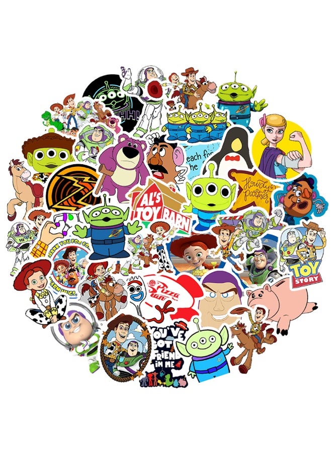 50Pcs Toy Story Vinyl Stickers, Buzz Lightyear & Woody Waterproof Decals for Kids, Laptop, Water Bottle, Skateboard, Party Favors, DIY Decorations - Image 2