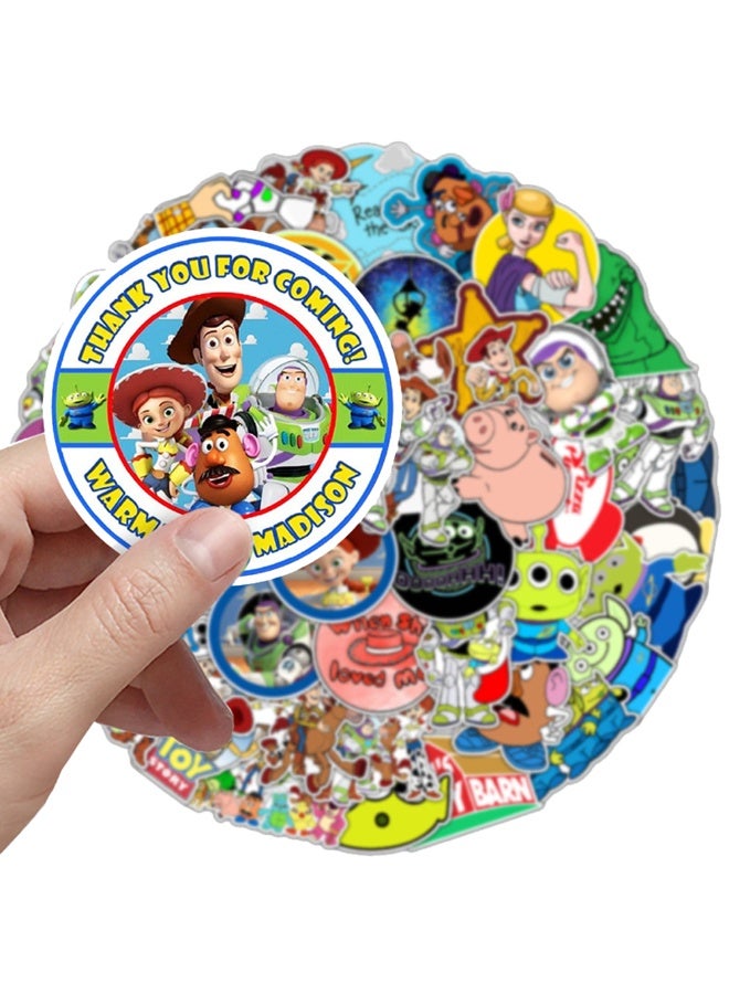 50Pcs Toy Story Vinyl Stickers, Buzz Lightyear & Woody Waterproof Decals for Kids, Laptop, Water Bottle, Skateboard, Party Favors, DIY Decorations - Image 4