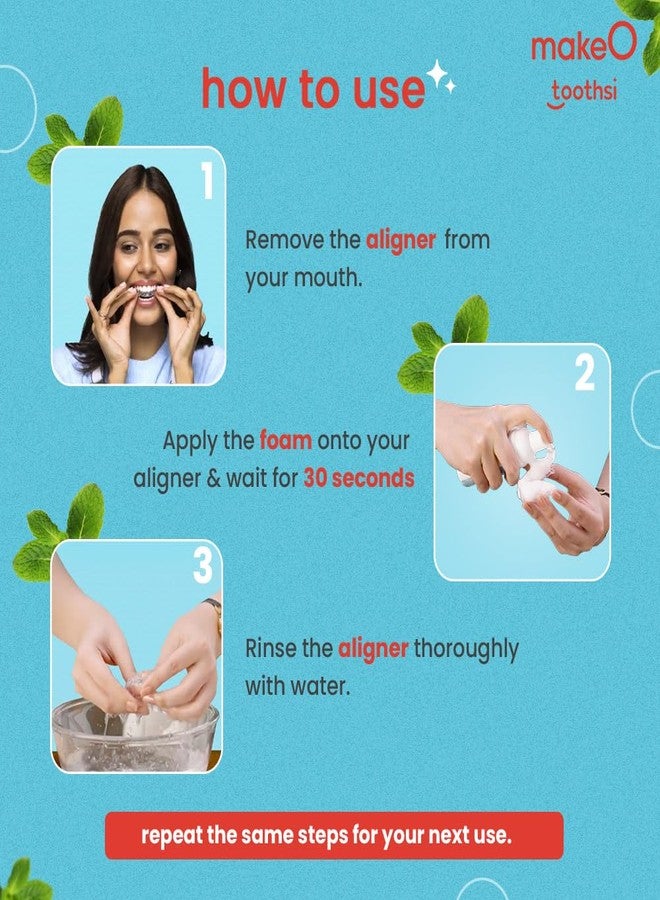 Toothsi رغوة تنظيف تقويم الأسنان من توثسي | بنكهة النعناع | تركيبة مضادة للبكتيريا لأطقم الأسنان، وأجهزة تقويم الأسنان، وأجهزة التثبيت | خالية من الروائح | رغوة فموية لتنظيف أجهزة التثبيت | سهلة الحمل | عبوة واحدة (٥٠ مل) - Image 5