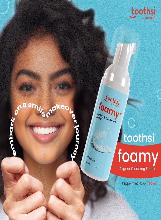 Toothsi رغوة تنظيف تقويم الأسنان من توثسي | بنكهة النعناع | تركيبة مضادة للبكتيريا لأطقم الأسنان، وأجهزة تقويم الأسنان، وأجهزة التثبيت | خالية من الروائح | رغوة فموية لتنظيف أجهزة التثبيت | سهلة الحمل | عبوة واحدة (٥٠ مل) - Image 2