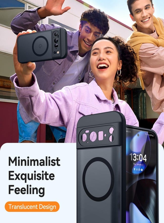 كانشن جراب CANSHN المغناطيسي لهاتف Google Pixel 10 Pro (6.3 بوصة)، مُطوّر [حماية كاملة للكاميرا] [متوافق مع Magsafe] [شفاف غير لامع] غطاء حماية مقاوم للصدمات، أسود - Image 4