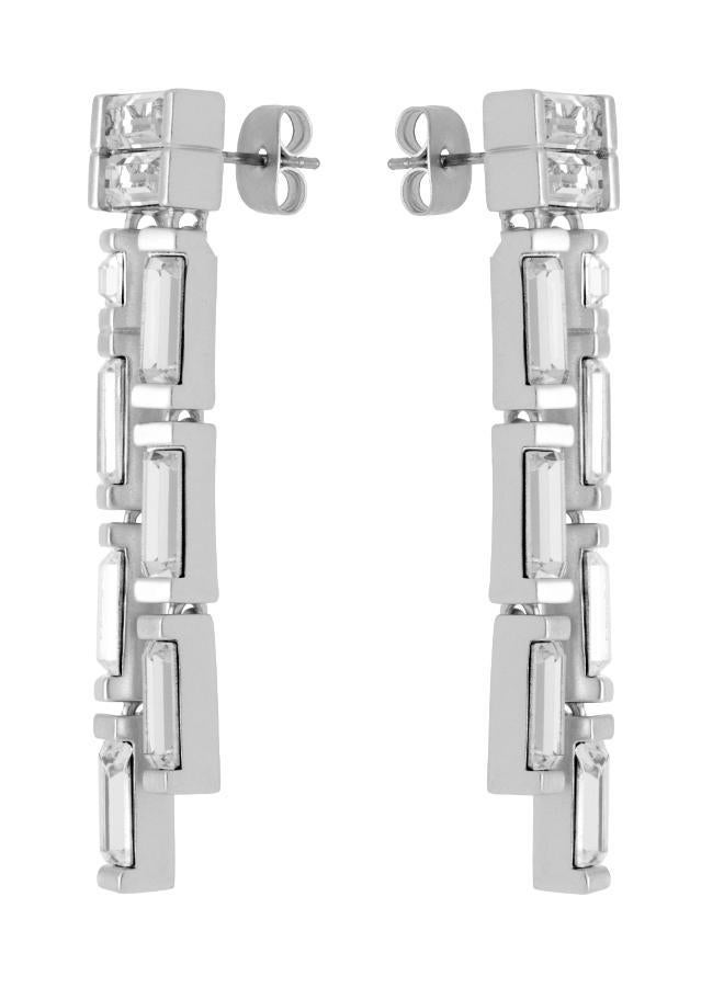 REISS LIVIA: Linear Crystal Drop Earrings - Image 3