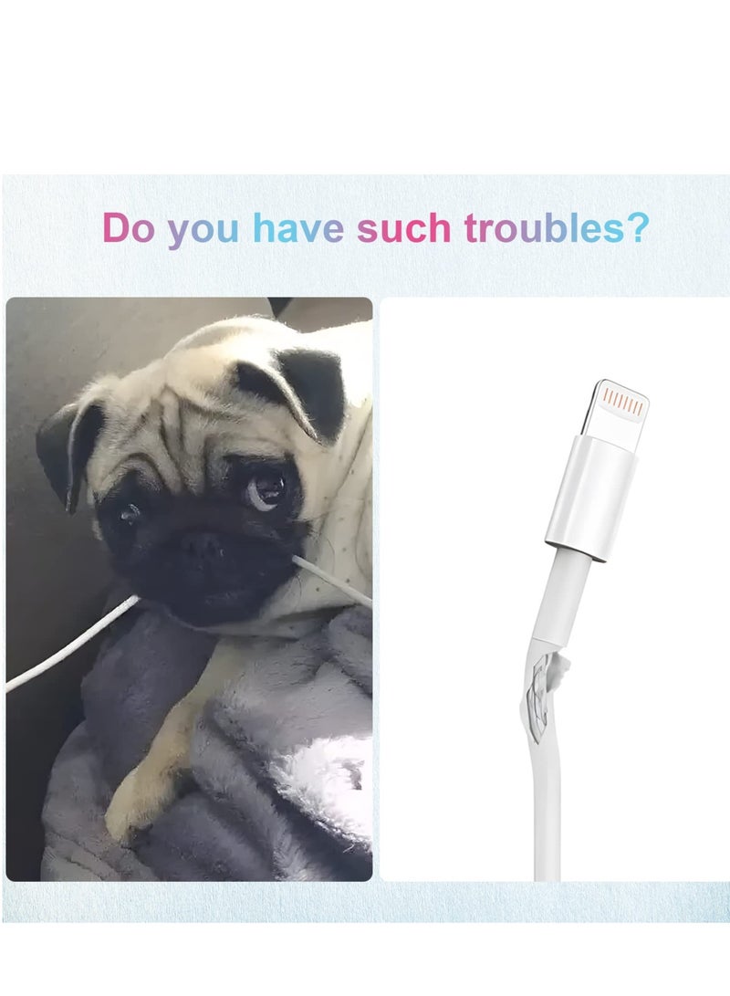 Peachjoy 12 قطعة واقي كابل، غلاف واقي لكابل البيانات بشكل حلزوني، يمنع الحيوانات الأليفة من عض كابل الشاحن، واقي موفر لكابل شحن الهاتف، كابل بيانات USB، 6 وردي + 6 أزرق - Image 2