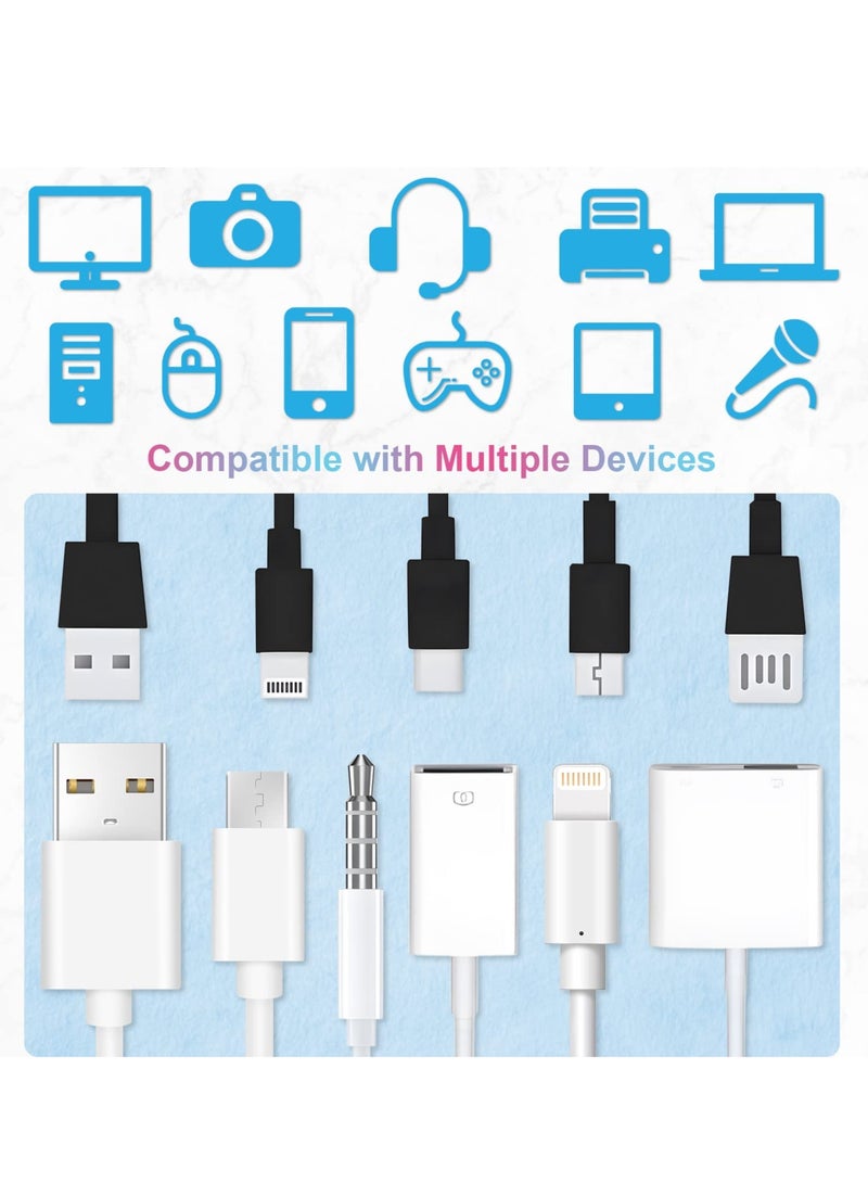Peachjoy 12 قطعة واقي كابل، غلاف واقي لكابل البيانات بشكل حلزوني، يمنع الحيوانات الأليفة من عض كابل الشاحن، واقي موفر لكابل شحن الهاتف، كابل بيانات USB، 6 وردي + 6 أزرق - Image 4