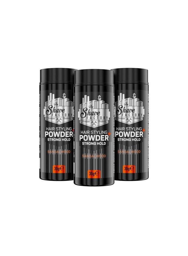the shave factory بودرة تصفيف الشعر من خشب الصندل 1.05 أونصة (30 جرام) - 50% أكثر | لمسة غير لامعة، تثبيت قوي، بودرة تضفي حجمًا على الشعر لجميع أنواع الشعر - رائحة خشب الصندل - Image 2