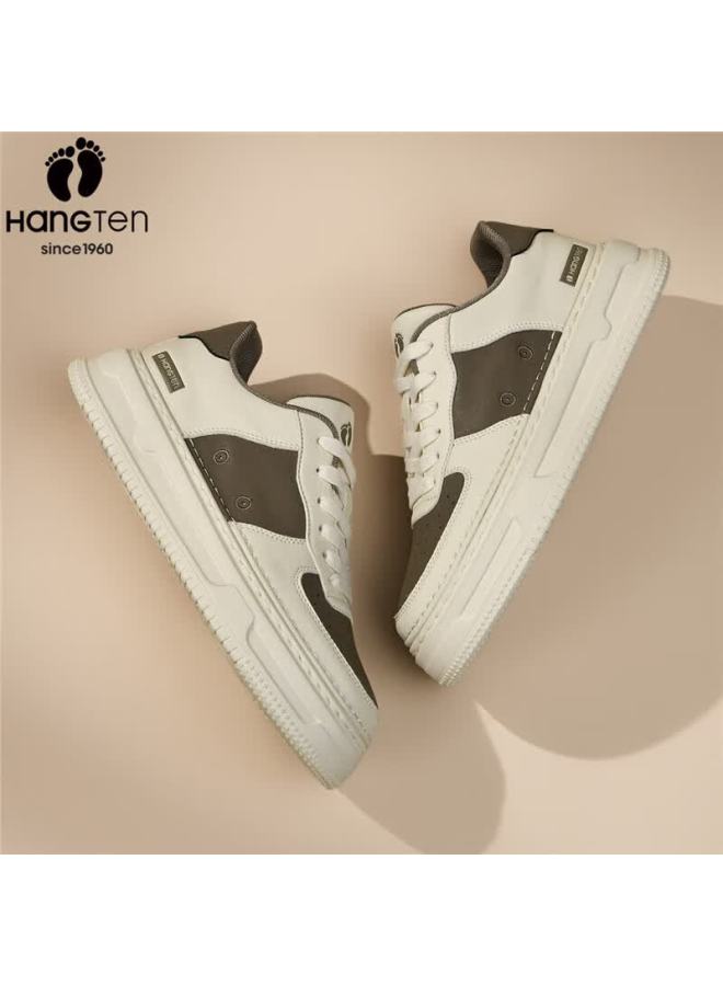Hang Ten Men's Spring New Fashion Casual Breathable Durable Solid Color Thick Sole Sneakers - Image 4