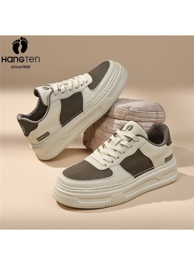 Hang Ten Men's Spring New Fashion Casual Breathable Durable Solid Color Thick Sole Sneakers - Image 1