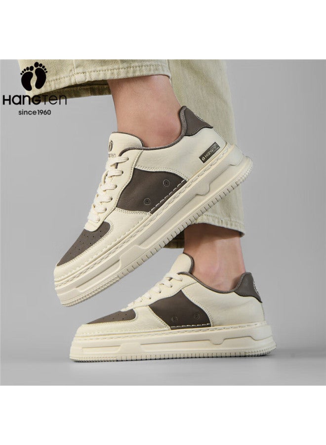 Hang Ten Men's Spring New Fashion Casual Breathable Durable Solid Color Thick Sole Sneakers - Image 2