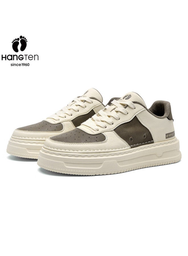 Hang Ten Men's Spring New Fashion Casual Breathable Durable Solid Color Thick Sole Sneakers - Image 5