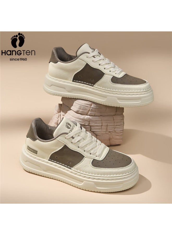 Hang Ten Men's Spring New Fashion Casual Breathable Durable Solid Color Thick Sole Sneakers - Image 3