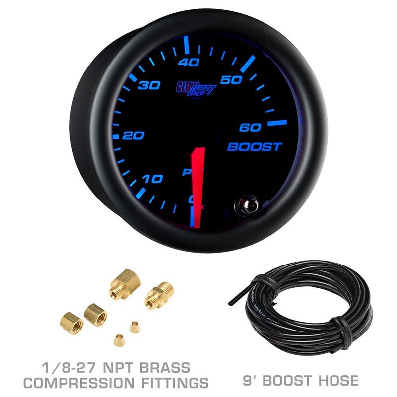 GlowShift Diesel Gauge Package for 1999-2007 Ford Super Duty F-250 F-350 Power Stroke - Tinted 7 Color Gauges with Tan Quad Pillar Pod - Image 4