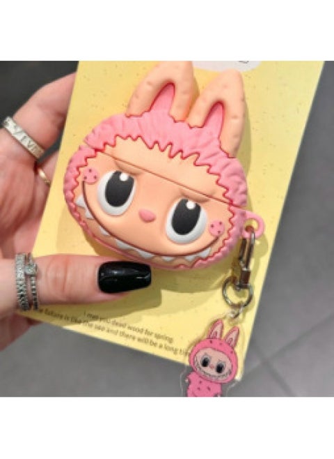 Apple AirPods1/2/3/4 Generation Silicone Protective Case AirPodsPro2 Generation 4/5 Generation Cartoon Protective Case-Color:Pink Cloth-Applicable Model:airpods 1/2 Generation