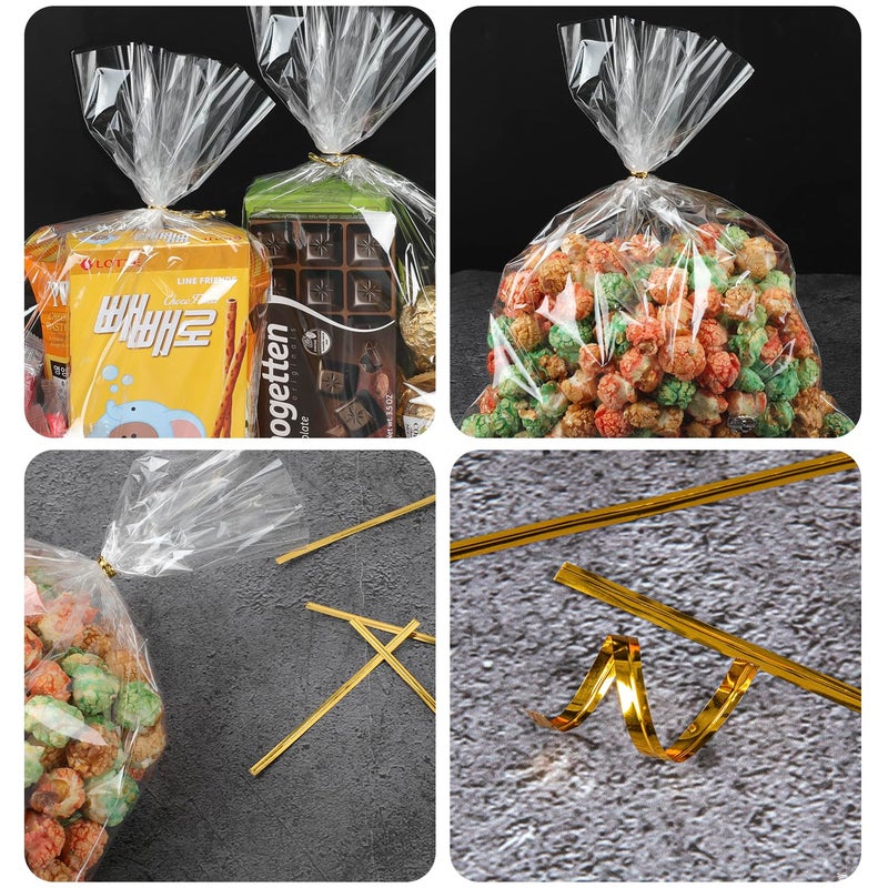 Labeol 150pcs Cellophane Bags 9x12 Treat Bags with Ties Clear Gift Candy Bag Cookie Bag for Packaging Party Favor Plastic Gift Wrap Easter - Image 3