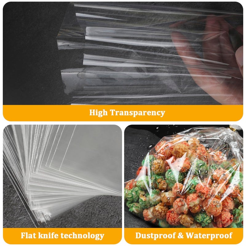 Labeol 150pcs Cellophane Bags 9x12 Treat Bags with Ties Clear Gift Candy Bag Cookie Bag for Packaging Party Favor Plastic Gift Wrap Easter - Image 2