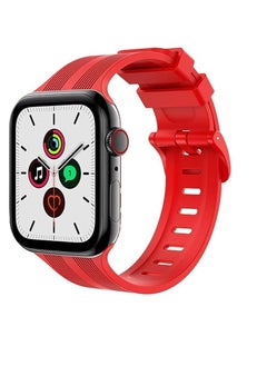 Soft Silicone Breathable Bracelet Band for Apple Watch42mm/44mm/45mm (Red)