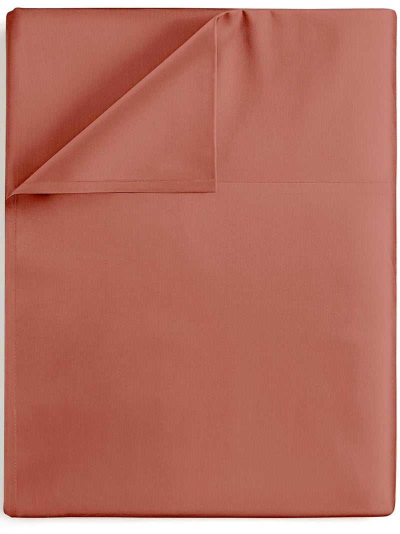 CGK Unlimited Full Egyptian Cotton Flat Sheet - 100% Egyptian Cotton - Comfortable  Cooling & Breathable - Hotel Quality Flat Bed Sheet - Extra Soft & Comfy - Easy Care  Wrinkle Free - Mahogany Top Flat Sheet Only  - Image 1