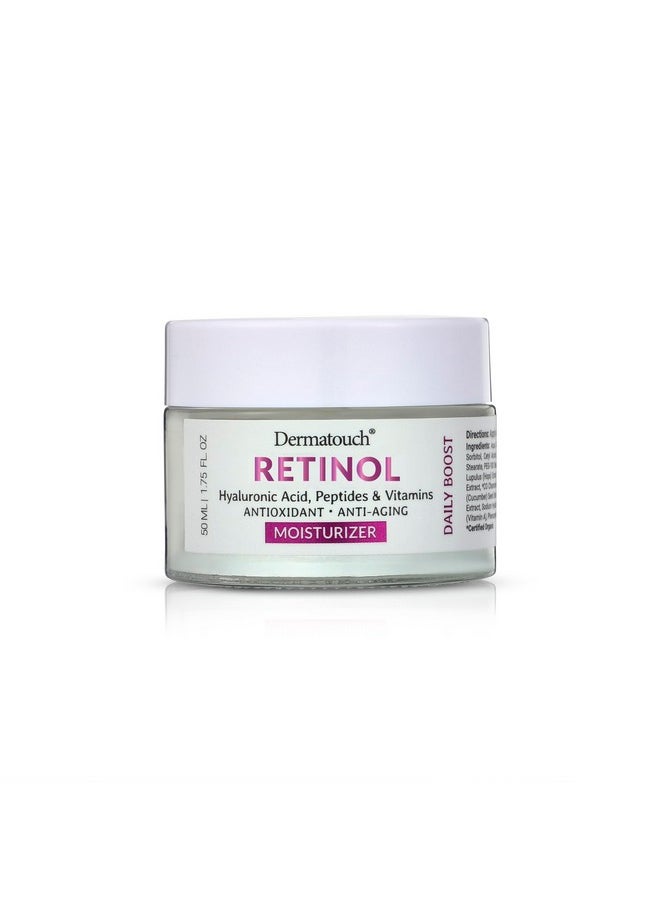 DERMATOUCH Retinol Face Moisturizer 1.7 Oz Hyaluronic Acid Peptides & Vitamins Made In America  - Image 1