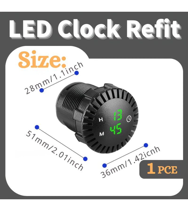 1 قطعة عداد إلكتروني LED للسيارة يعرض الساعات والدقائق مع شاشة لمس ومفتاح شاحن وطقم توصيلات الأسلاك - Image 2