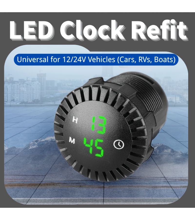 1 قطعة عداد إلكتروني LED للسيارة يعرض الساعات والدقائق مع شاشة لمس ومفتاح شاحن وطقم توصيلات الأسلاك - Image 1