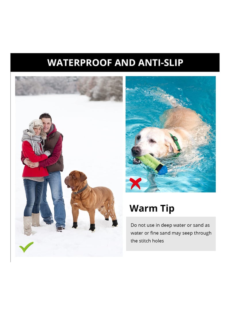 SYOSI SYOSI 4Pcs Dog Shoes for Dogs, Anti-Slip Dog Snow Boots, Waterproof Dog Shoes for Puppy, with Reflective Straps Breathable Paw Protectors Pet Dog Boots for Hot Pavement Soft  - Image 5