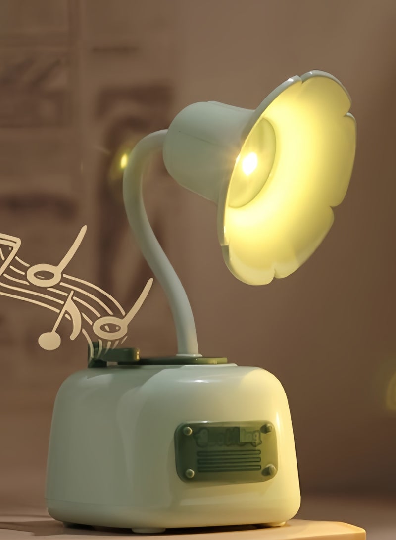 Vintage Phonograph Small Table Lamp, Ambient Light Decoration, Student Reading Light, Eye Protection Light, birthday gift - Image 1